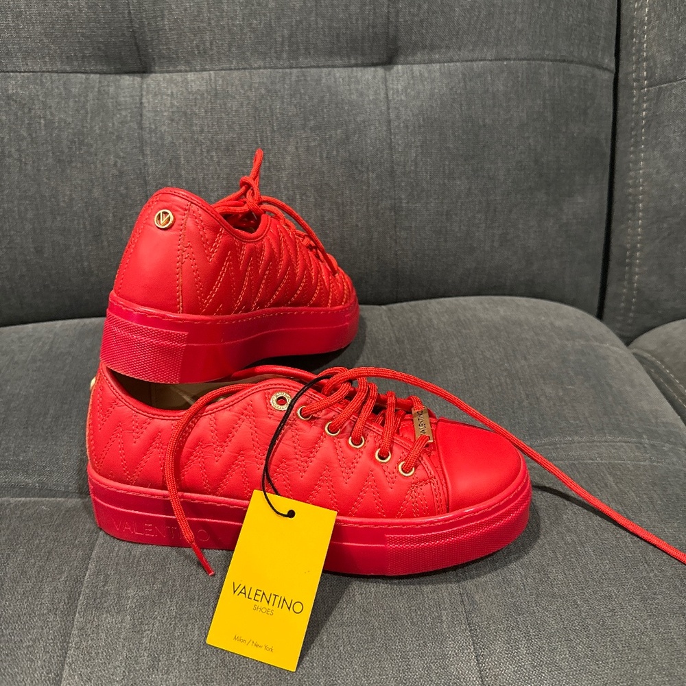 Valentino red sneakers size 6.5